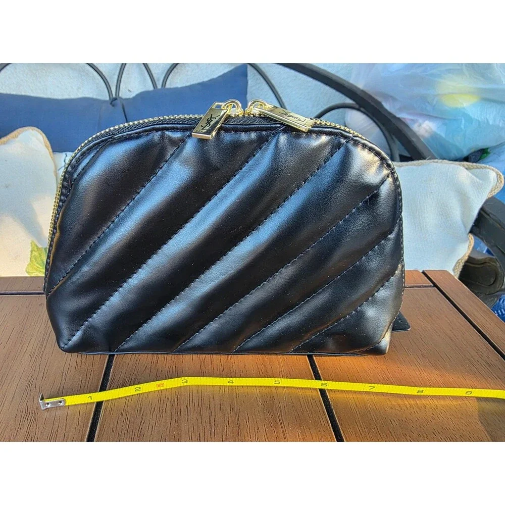 YVES SAINT LAURENT YSL Bundle BEAUTE Logo Makeup Bag Hand Mirror Chic Travel